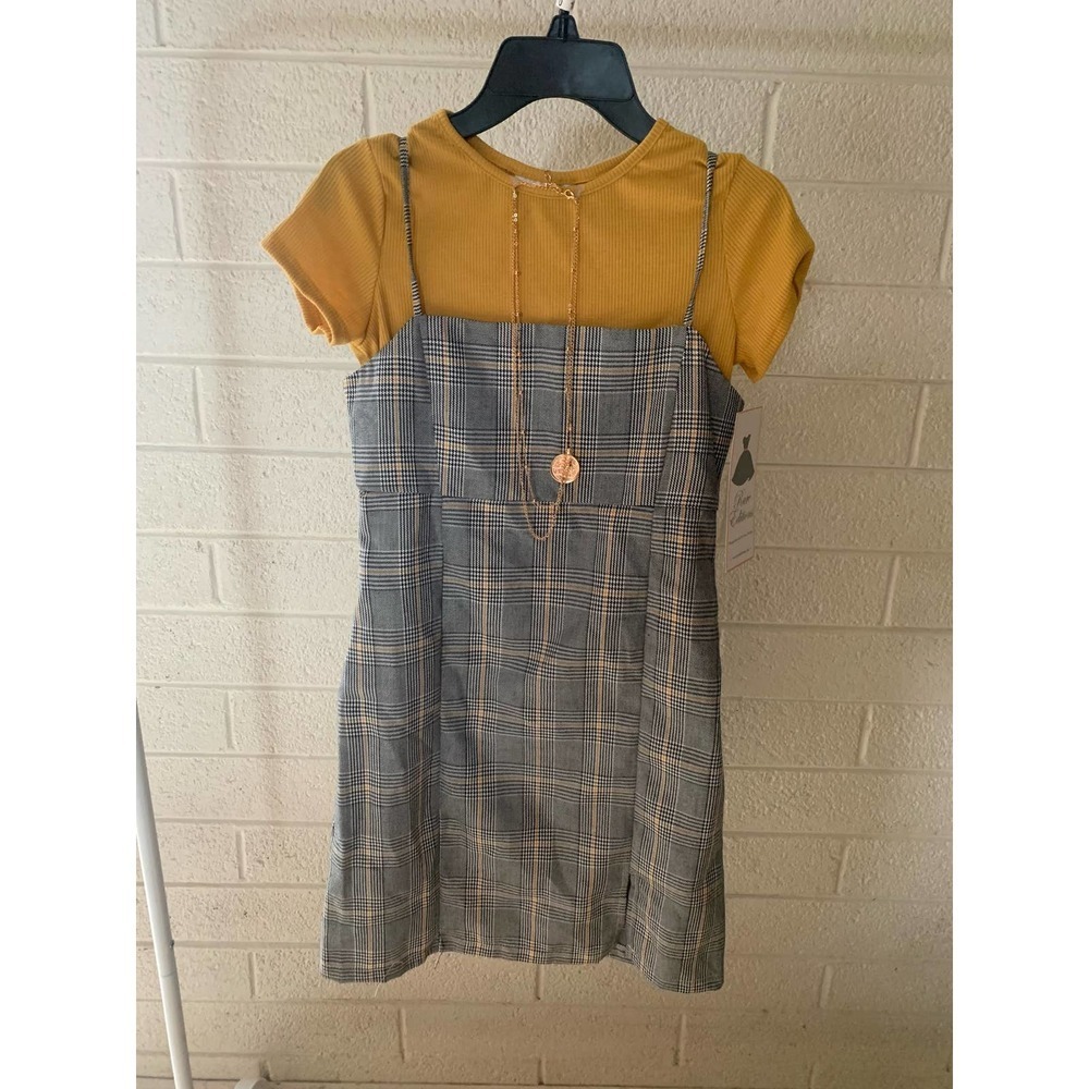 Rare edition girls plaid jumper dress